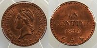 Münzen 1 Centime G.84 Dupré 2° république (Paris) PCGS-MS64RB pr.FDC -