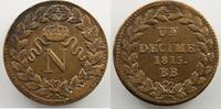 Münzen 10 Cent G.195 Blocus de Strasbourg, Napoléon I points après Décime et 1815 TB+/TTB -