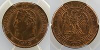 Münzen 2 Centimes G.104 Napoléon III tête laurée (Paris) PCGS-MS64RB pr.FDC -