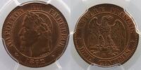 Münzen 2 Centimes G.104 Napoléon III tête laurée grand BB (Strasbourg) PCGS-MS64RB pr.FDC -