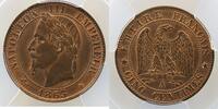 Münzen 5 Centimes G.155 Napoléon III tête laurée (Paris) PCGS-MS64RB pr.FDC -