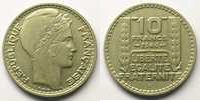 Münzen 10 Franken G.810 Turin cupro-nickel grosse tête rameaux longs TTB+ -