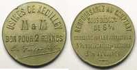 Münzen Numismatik der Bergwerken Xeuilley Usines de Xeuilley (carrières de calcaire et usines à chaux) 2 F Zn Ni,R 32 mm TB+/TTB -