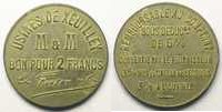 Münzen Numismatik der Bergwerken Xeuilley Usines de Xeuilley (carrières de calcaire et usines à chaux) 2 F Zn Ni,R 32 mm TTB -