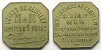 Münzen Numismatik der Bergwerken Xeuilley Usines de Xeuilley (carrières de calcaire et usines à chaux) 1 F Zn Ni, 4c 25mm TB+/TTB -