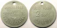 Münzen Jeton Numismatik der Bergwerken Houillères du bassin des Cévennes de Chauffage Bon pour 2 sacs de bois Alu, R tr 38,5mm TTB+ -