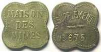 Münzen Numismatik der Bergwerken Paris Maison des Mines Supplément n°675 ZnNi, carré lobé 25,5mm TB+/TTB -