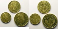 Französische Kolonialmünzen Lec.13, 15, 17 5 Francs, 10 Francs, 25 Francs 1956 Essai FDC