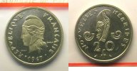 Französische Kolonialmünzen Lec.41 20 Francs 1967 Essai FDC