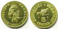 Französische Kolonialmünzen Lec.18 5 Francs 1970 Essai SUP