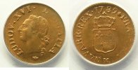 Münzen Liard Ludwig XVI (1774-1792) G.348 (Toulouse) PCGS-MS64RB pr.FDC -
