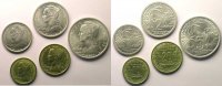 Französische Kolonialmünzen Lec.32, 34, 36, 38 et 40 1, 2, 5, 10, et 20 Francs 1964 Essai FDC