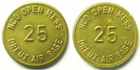 Münzen Notgeld von Messes und Militärkreise Bases américaines, Dreux Elie 15.1 DREÜX Air Base NCO Open Mess 25 (cents) Lt, R 24mm SUP/FDC -