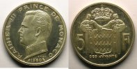 Münzen 5 Francs Rainier III (1949-2005) G.152 Essai en argent SUP -