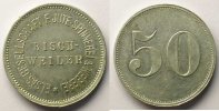 Münzen BISCHWEILER (Bischwiller) (67) Elsäs Gesellschaft F.Jute-Spinnerei & Weberei 50 (Pf) Al, R 27,5mm TTB+/SUP -