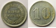 Münzen BISCHWEILER (Bischwiller) (67) Elsäs Gesellschaft F.Jute-Spinnerei & Weberei 10 (Pf) Al, R 22mm TTB+/SUP -