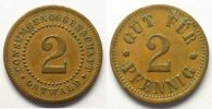 Münzen OSTWALD (67) Consumgenossenschaft 2 (Pf) Cu, R 18mm TTB -