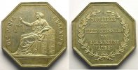 Münzen Jeton Numismatik des französischen Notariates Bar-sur-Seine (Aube) octogonal en argent SUP -