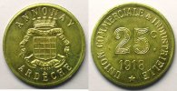 Münzen ANNONAY (07) Union Commerciale et Industrielle Elie 10.6 25 c Lt,R 26 mm (Essai) FDC -