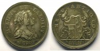 Münzen Herzogliche Familie von Lothringen Charles-Alexandre (fils de Léopold) Donner Médaille de Mariage avec l'archiduchesse Marie-Anne argent 28mm TTB+ -