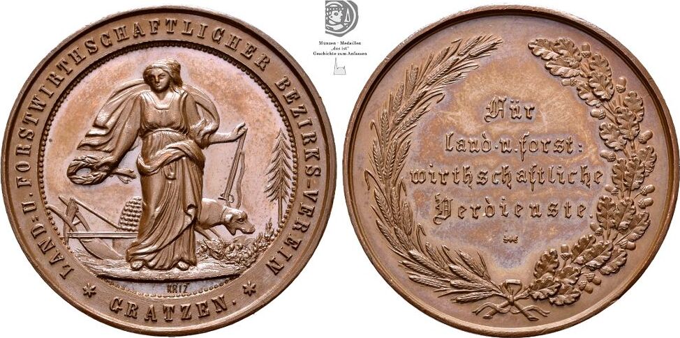 TSCHECHIEN / BÖHMEN AEMedaille o.J. Nové Hrady GRATZEN Verdienst Land