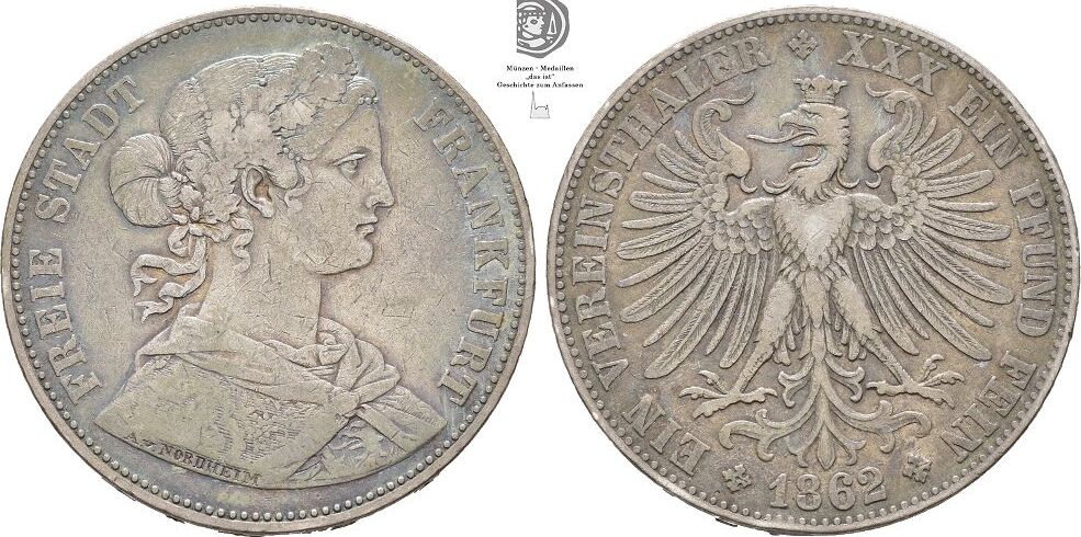 DEUTSCHLAND Vereinstaler 1862 FRANKFURT ss | MA-Shops