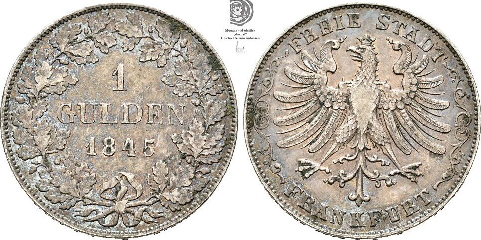 DEUTSCHLAND Gulden 1845 FRANKFURT ss | MA-Shops