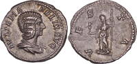 Roman Empire 213 AD. Julia Domna AR Denarius – VESTA (Under Caracalla) EF
