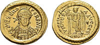Solidus 474 – 475 AD. Migration Period Pseudo-Imperial, Odovacar (Odoacer), Zeno AU Solidus – VICTORIA AVGGG B EF