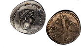 Provincial Denarius Juba II - Kingdom of Mauretania (Caesaria) - Cornucopiae crossed with transverse scepter. -