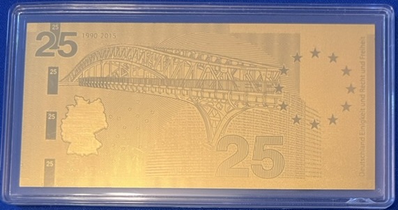 Gold Gedenkprägung 25 Jahre Deutsche Einheit 2015 www.ma-shops.de