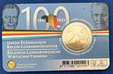 Belgien 2 Euro Coincard 2021 100 Jahre Belgisch-Luxemburgische Wirtschaftsunion prägefrisch OVP