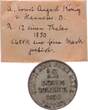Hannover 1/12 Taler 1850 mit altem Sammlerzettel - 12 Einen Thaler Ernst August ss