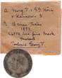 Hannover 1/12 Taler 1853 mit altem Sammlerzettel - 12 Einen Thaler Ernst August - mit altem Sammlerzettel ss