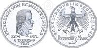 Deutschland BRD 5 Mark Schiller in kratzfestem Holder - f.st, leicht gereinigt -