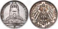 Deutsches Kaiserreich - Sachsen 3 Mark 3 Reichsmark Völkerschlachtdenkmal -