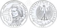 Deutschland BRD 10 Euro 10 € Gedenkmünze - 200. Geburtstag Franz Liszt -