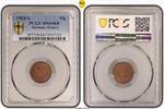 Deutsches Kaiserreich Pfennig J.10 großer Adler - PCGS zertifiziert - fast Stempelglanz -