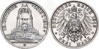 Deutsches Kaiserreich - Sachsen 3 Mark 3 Reichsmark Völkerschlachtdenkmal -