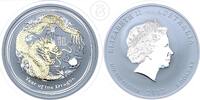 Australien 1 Dollar 1 Unze Silber Lunar II Serie: Jahr des Drachen Perth Mint original Variante -