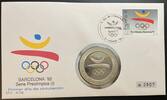 Numis Brief 2000 Ptas 1990 Spanien Numis Brief 2000 Ptas - Barcelona pp