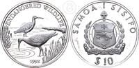 Westsamoa 10 Silberdollar Westsamoa - 10 Dollar - Gefährdete Tierwelt - Borstenbrachvögel -
