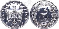 Weimar 3 Mark 3 Mark 1933 als Medaille von 2013 -