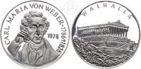 Deutschland Silbermedaille Carl Maria von Weber - Walhalla - Feinsilber 1000 -