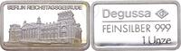 Deutschland BRD 1 Unze Silberbarren Degussa Feinsilberbarren 999 - Berlin Reichstagsgebäude -