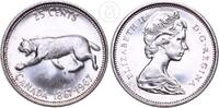 Kanada 25 Cents Luchs - Elizabeth II. 1/4 Dollar - Quarter Dollar -