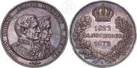 Doppeltaler 1872 Sachsen Johann - 2 Taler auf die Goldene Hochzeit fast vz/vz mit ansprechender Patina