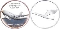 Silbermedaille  Deutschland BRD Lufthansa Boeing 737 City Jet - Erster Linienflug 10.2.1968 prägefrisch in Kapsel