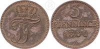 Mecklenburg Schwerin 3 Pfennige Friedrich Franz II. -