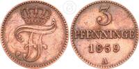Mecklenburg Schwerin 3 Pfennige Friedrich Franz II. -